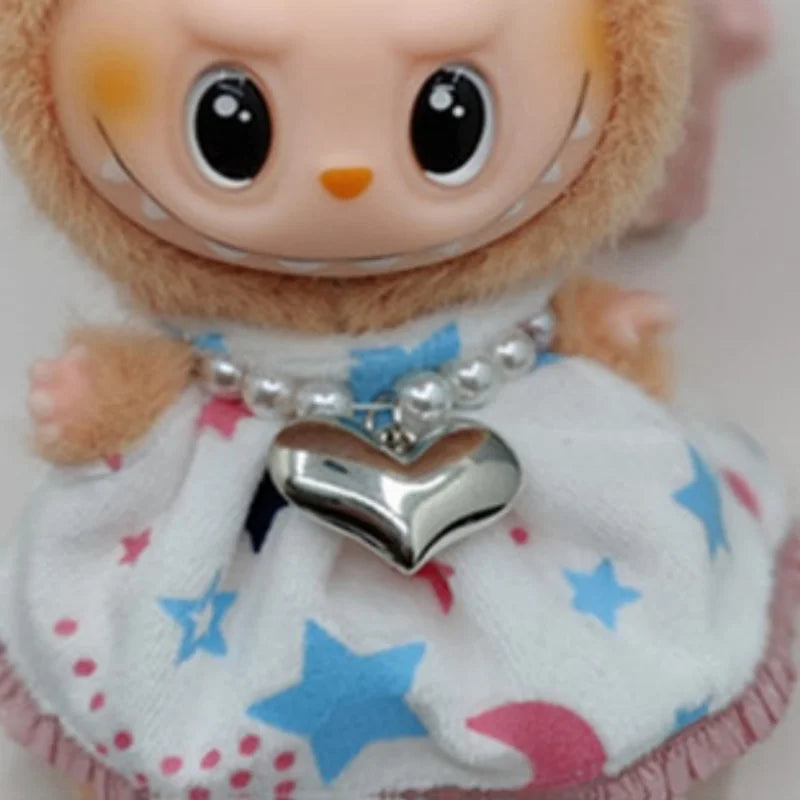 EZ Labubu Clothes For 15-17cm Mini Plush Idol Doll Luminous Fluorescence Skirt Luminous Dress Labubu I II III  Clothing Decoration