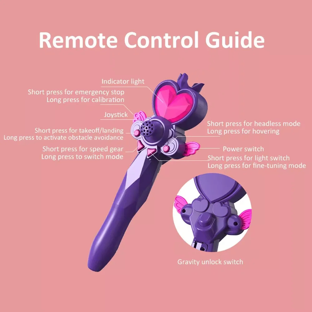 EZ New V40 2.4GHz Glitter Butterfly Remote Control Aircraft Gravity Sensing Mini Drone RC Quadcopter Children's Gift Toys