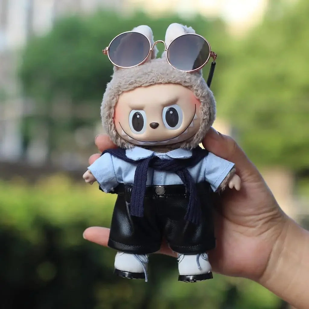 EZ 17cm Mini Plush Doll'S Clothes Outfit Accessories For Korea Kpop Exo Labubu Idol Travel suit sweater Clothing Gift