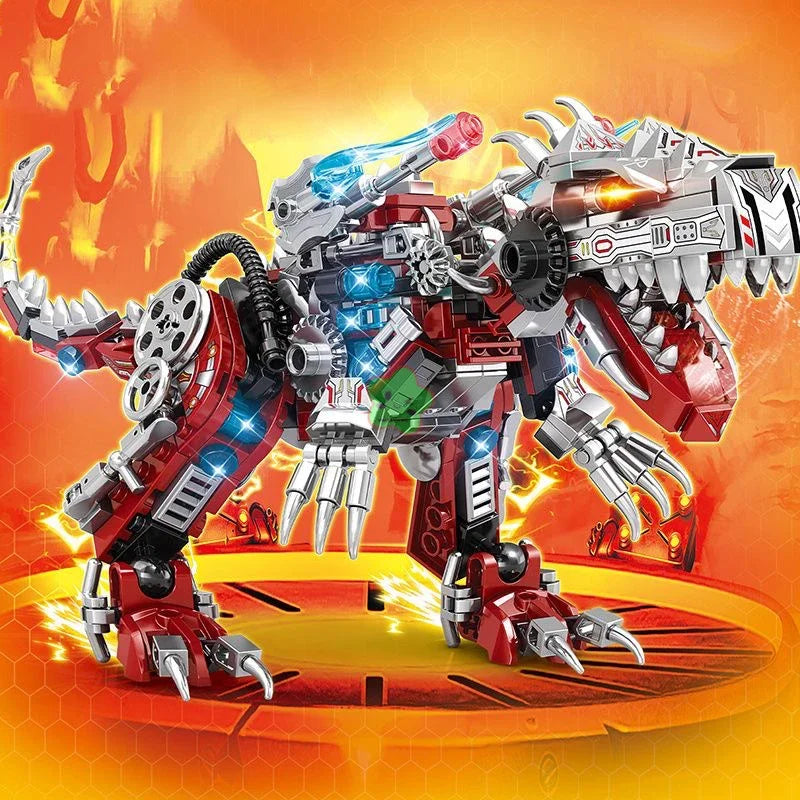 EZ 2IN1 Jurassic Mechanical Indominus Rex Dinosaur World Model Building Blocks City Fighter Dino Park Bricks Children Toy