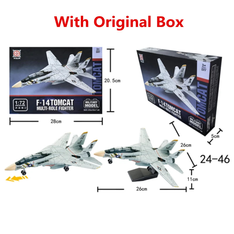 EZ 1:72 Creative Military Series Building Blocks New Black F14 Panda Multi Purpose Supersonic Fighter Model Toys For Kids Xmas Gift