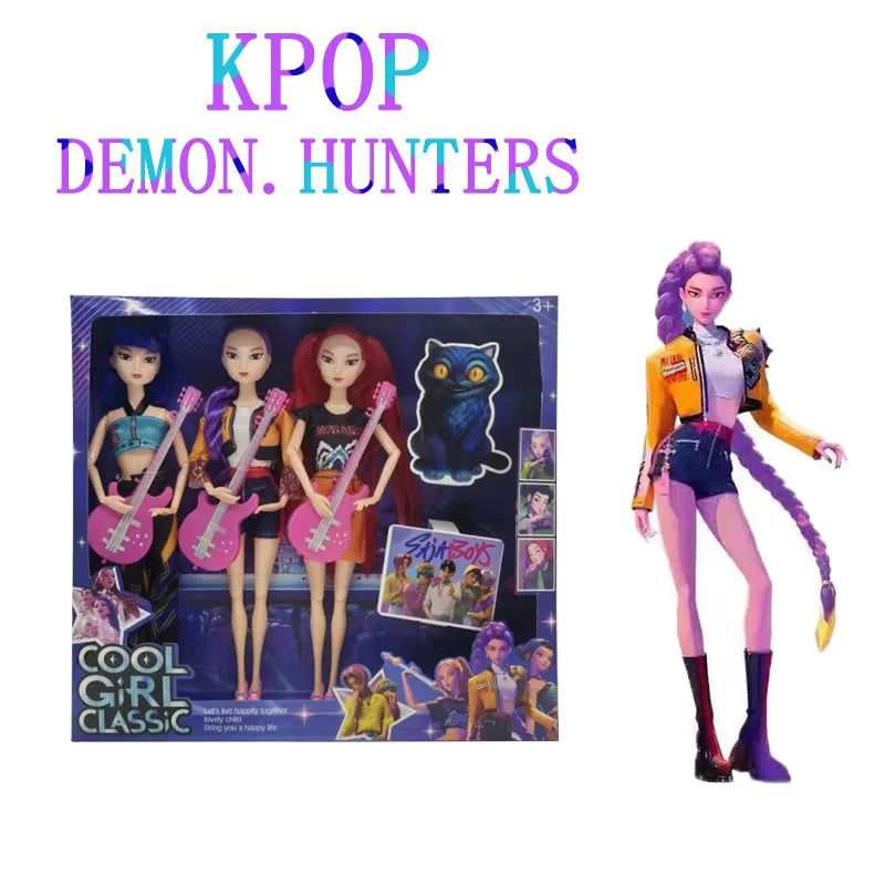 EZ HOT Doll Toys Kpop Demon Hunters Action Figure Toy Rumi Mira Zoey Beautiful Princess Baby Girl Dolls Plastic DIY Toy for Girls