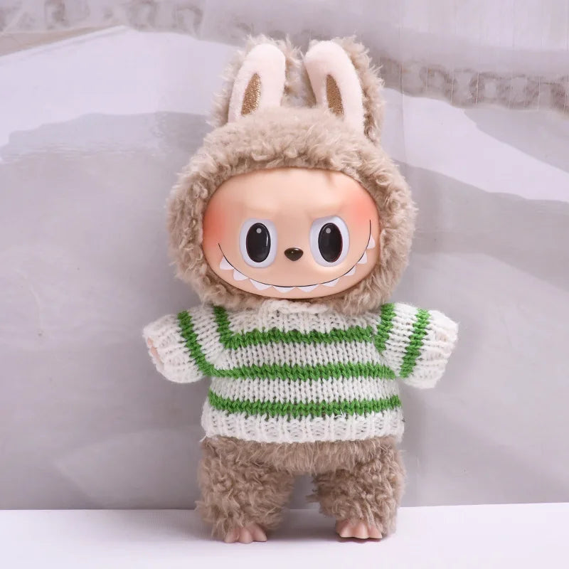 EZ 17cm Cute Mini Plush Doll'S Clothes Outfit Accessories For Korea Kpop Exo Labubu Idol Dolls Sweater Clothing DIY Kids Girl Gift