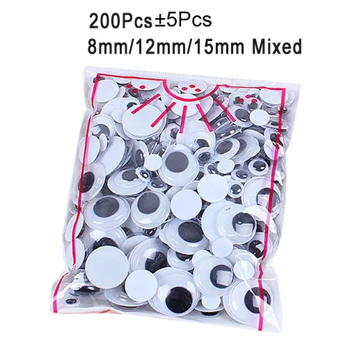 EZ 100pcs/200pcs Self-adhesive Googly Wiggle Eyes for DIY Scrapbooking Crafts Projects DIY Dolls Accessories Eyes Handmade Toys GYH