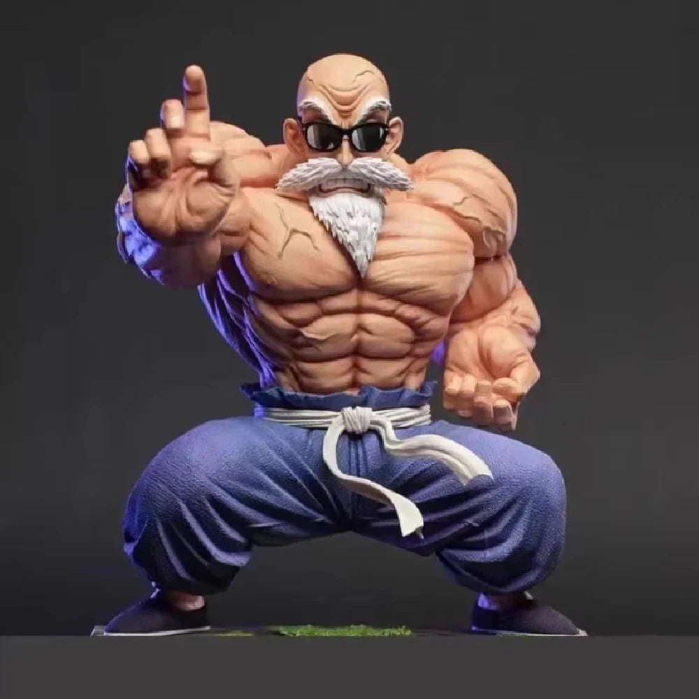 EZ New Anime Dragon Ball Figure Master Roshi Action Figure Muscle Strengthening Form Toys Gifts PVC Model Collectible Ornament