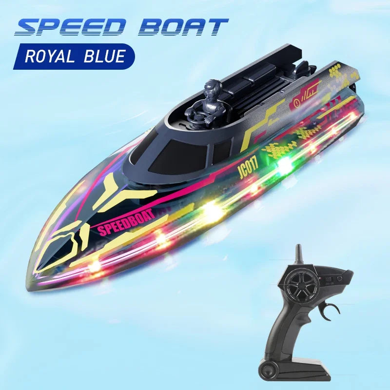 EZ 2.4G Remote Control Boat Children Toy Electric Stunt Speedboat with Lights High Speed RC Race Boat Yacht Electric Ship Water Toy
