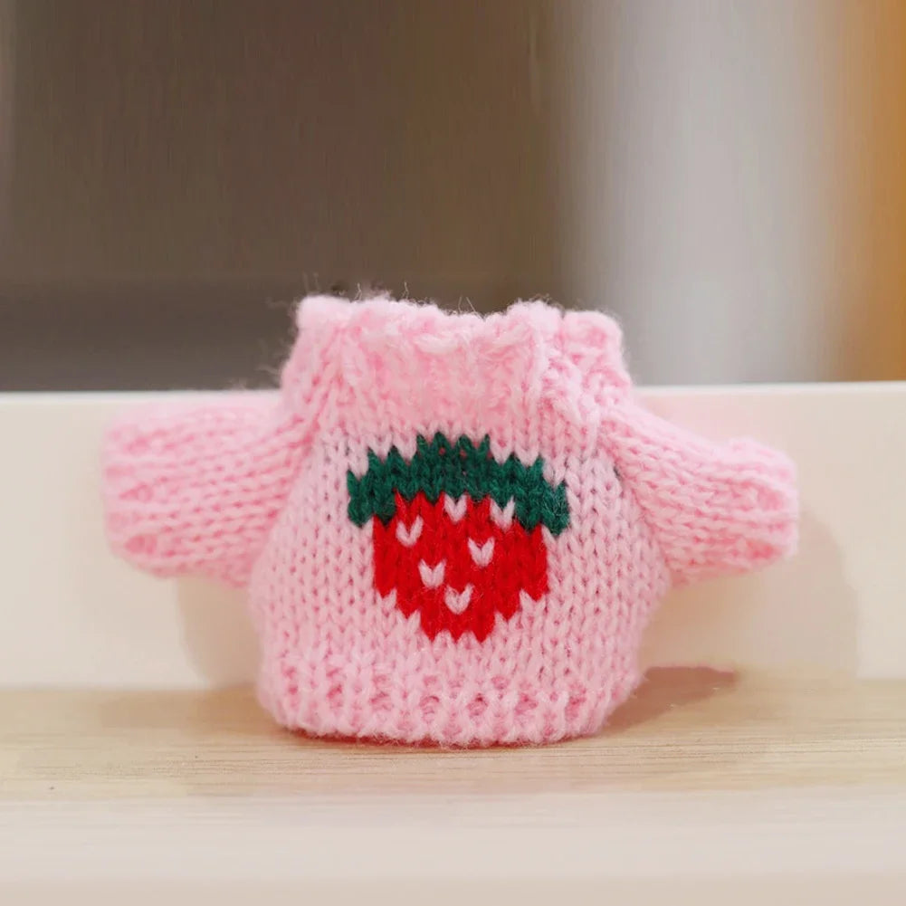 EZ Mini Doll'S Clothes Outfit Accessories For Labubu for Elf doll Knitted Christmas Love twisted solid Santa sweater Clothing