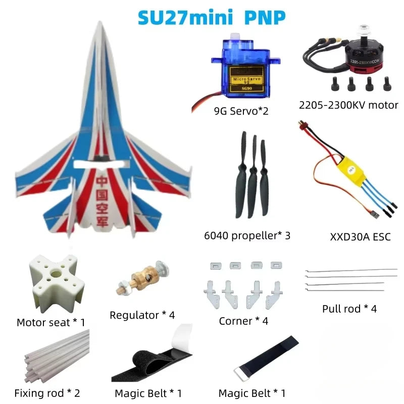 EZ Su27mini Rc Beginner Training Plane 56cm Small Model Airplane KIT Remote Control Fixed Wing Crash Resistant Magic Board Glider