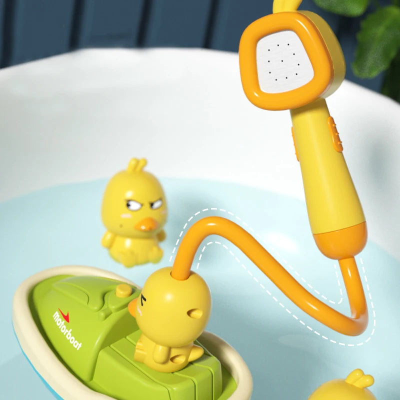 EZ Baby Shower Bathroom Water Playing Little Yellow Duck Flower Shower Divine Device Water Spray Water Playing Toy