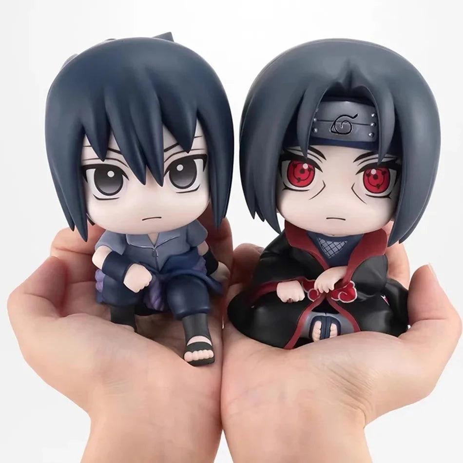 EZ 9cm Naruto Anime Figure Naruto Kakashi Action Figure Q Version Kawaii Sasuke Itachi Figurine Car Decoration Collection Model Toy