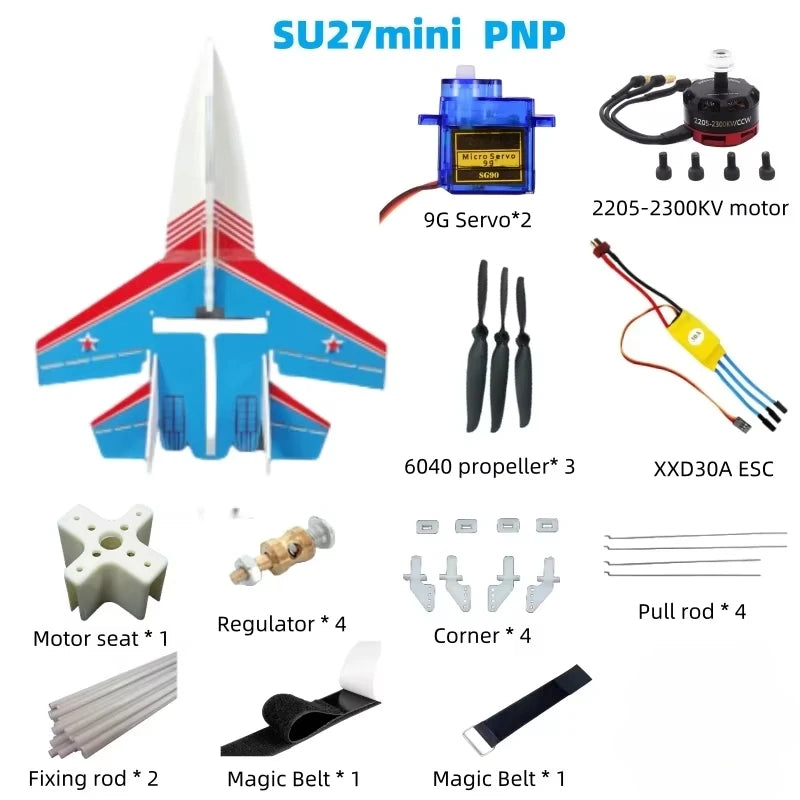 EZ Su27mini Rc Beginner Training Plane 56cm Small Model Airplane KIT Remote Control Fixed Wing Crash Resistant Magic Board Glider