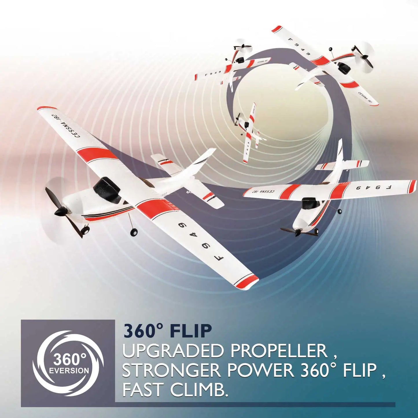 EZ WLtoys 2.4G F949 LCD Version RC Airplane Cessna 182 3D6G 3Ch Fixed Wing Plane Outdoor Drone RTF With Gyroscope And Night