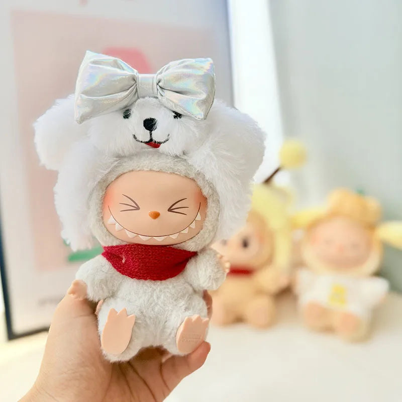 EZ 15cm/17cm Labubu Doll Costume Sitting Party 1st And 2nd Generation Little Devil Angel Set Cute DIY Gift