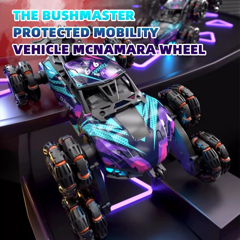 EZ Children's Alloy Remote Control Car Morphing Six-Wheeled RC Off-Road Climbing Stunt Four-Wheel Drive Spray Drift Racing Car Toys