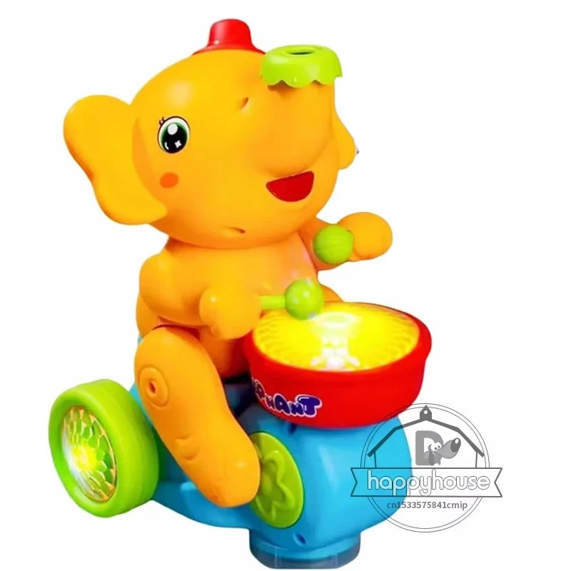 EZ Musical Walking Elephant Drummer Toys for  Kid Musical Toy with LED Light Music Sensory Activity Toys Learning Educational Toys