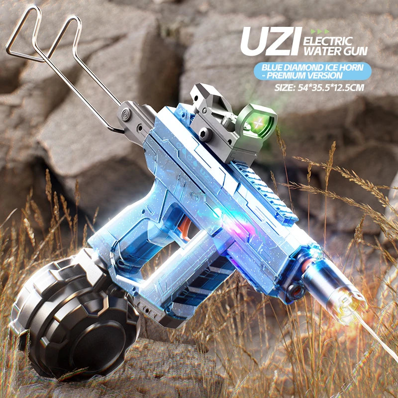 EZ UZI Electric Water Gun Toys for Kids Summer Outdoor Beach Pool Shooting Games Toy Children Automatic Continuous Water Squirt Gun