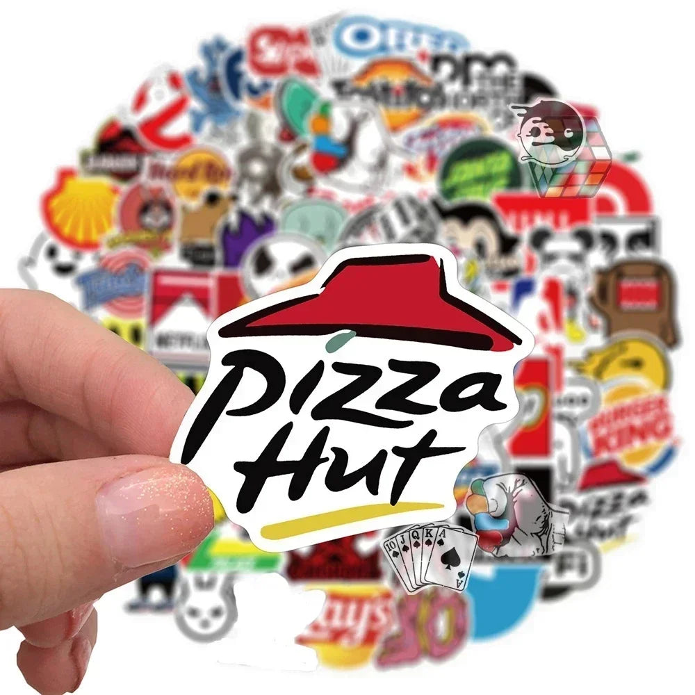 EZ 10/53/106Pcs Cool Fashion Brand Logo Stickers DIY Skateboard Laptop Luggage Bike Motorcycle Phone Car Sticker Decals