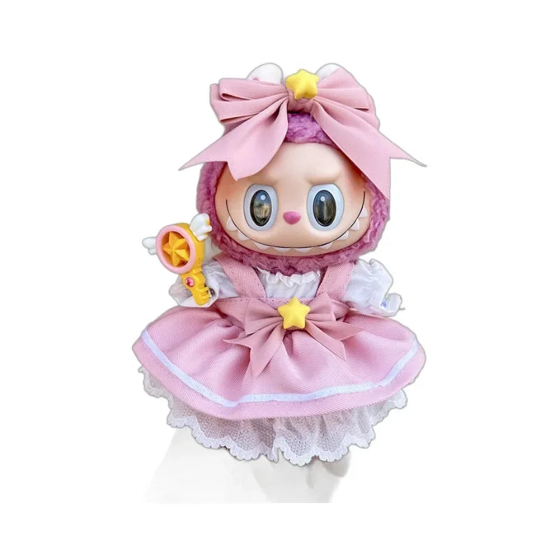 EZ For 3.0 labubu V1 V2 V3 Kawaii Sakura princess skirt dresss For Ropa 15/17cm Labubu Idol Dolls Skirt Doll Clothes Clothing