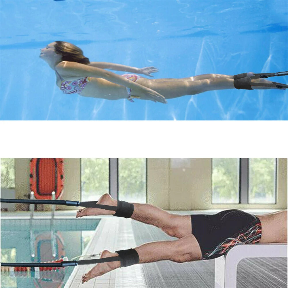 EZ Adjustable Swim Training Resistance Elastic Belt Swimming Pool Exerciser Safety Rope Latex Tubes Swimming Training Rope