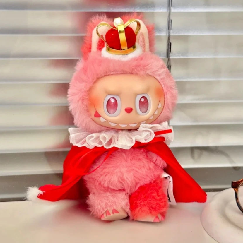 EZ For 17cm/10.5cm Labubu 4.0/3.0 Accessories Doll Clothes Heartbeat Long Eared Furry Rabbit Costume Cartoon Dress Up Labubu Outfit