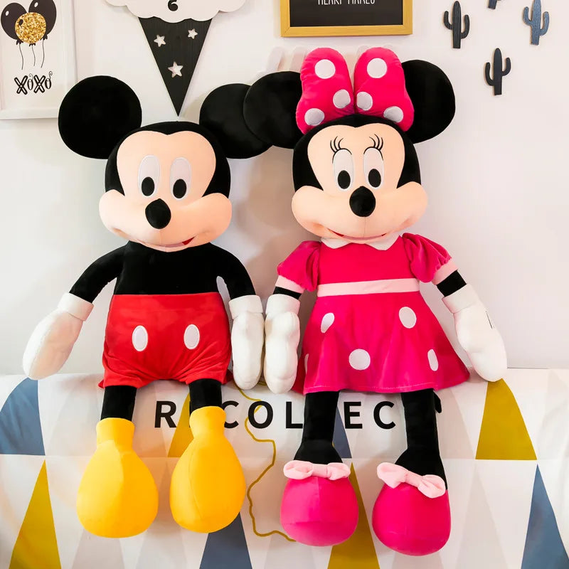 EZ 35cm Mickey Mouse Plush Toys Kawaii Anime Mickey Minnie Stuffed Plush Models Decoration Dolls for Kids Birthday Gift