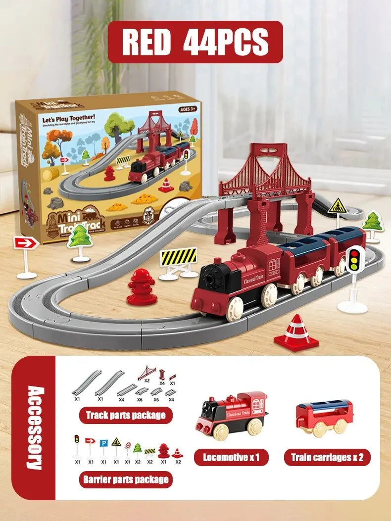 EZ Electric Assembling Rail Train Boy Educational Simulation Model Set Christmas Birthday Gift Train Track Toys