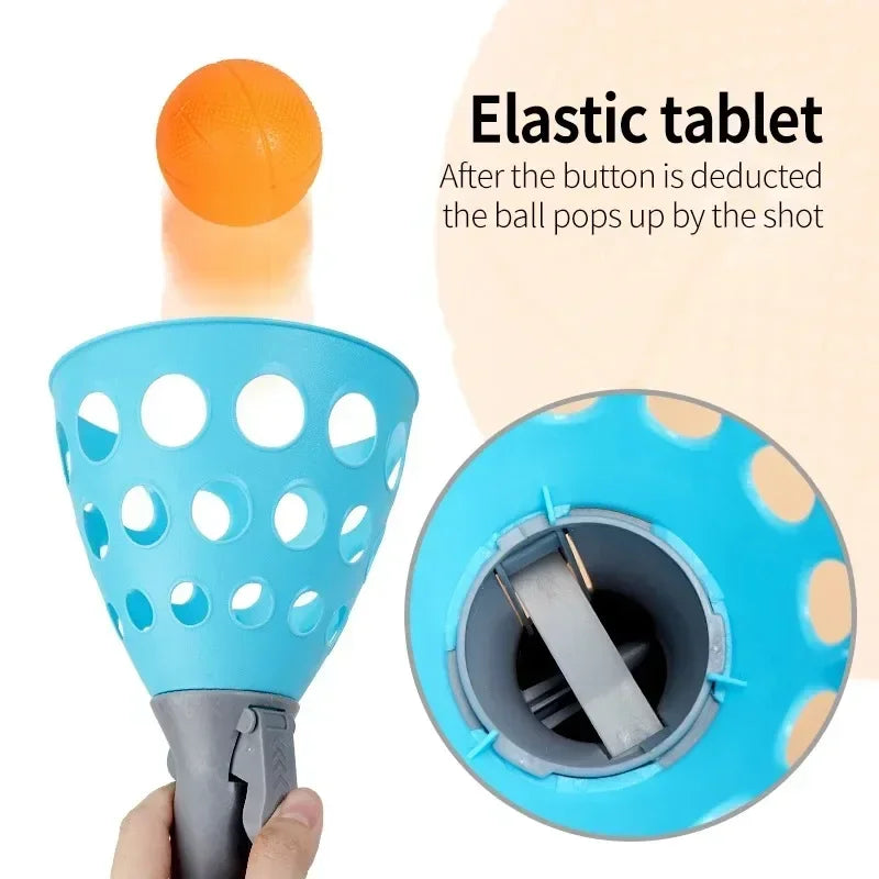 EZ Children's Puzzle Throwing Catapult Ball Parent-child Interaction Fun Elastic Catapult Boy and Girl Double Sports Toys Gift