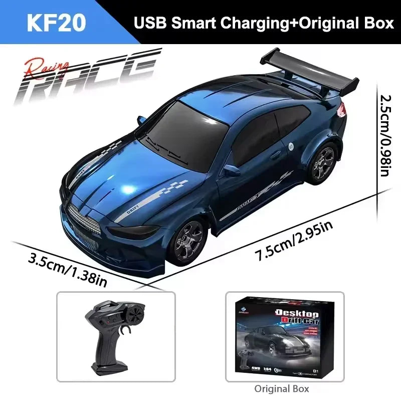 EZ New 4WD 2.4GHZ RC Simulation Mini Drift Car Palm Racing Model Desktop Toys 1/64 Scale Remote Control Car Gift For Children Boys