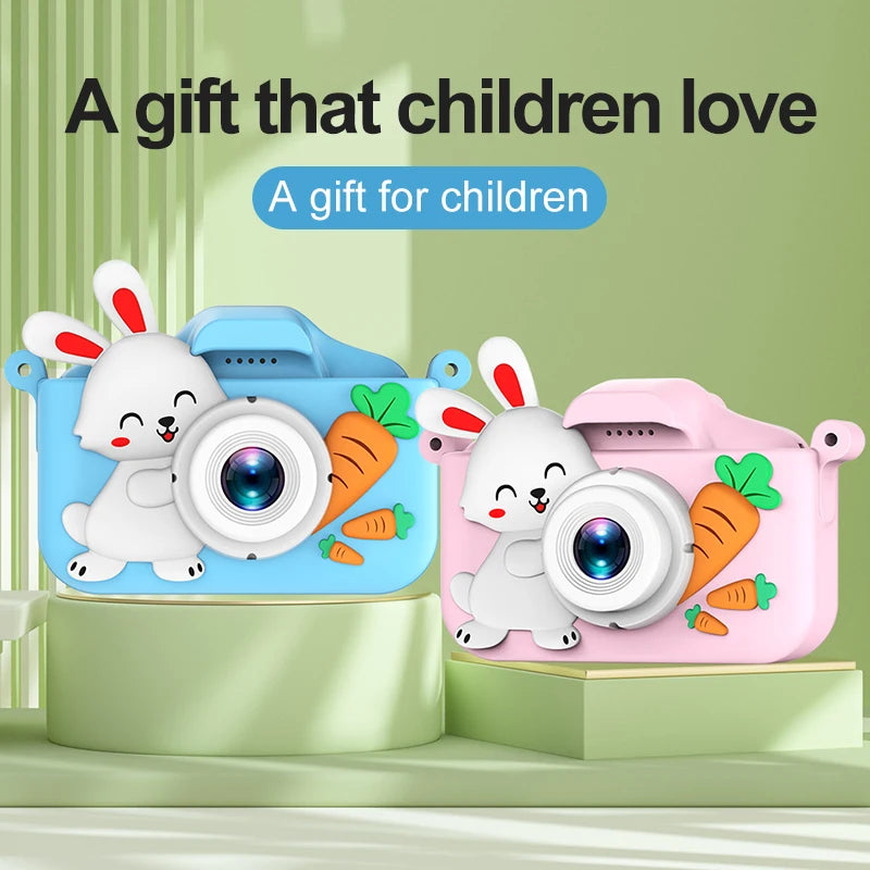 EZ Kids Camera Digital Dual Camera HD 1080P Video Camera Toys Mini Cam Color Display Children Birthday Gift Kids Toys Rabbit Kids