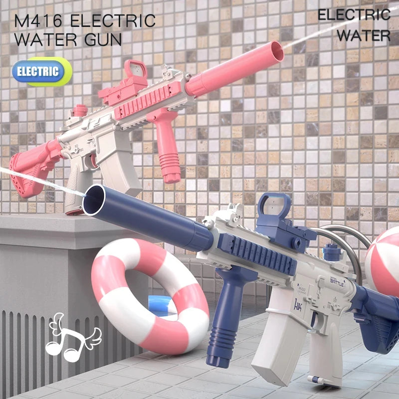 EZ M416 Water Gun Electric Pistol Shooting Toy Full Automatic Summer Shoot Beach Outdoor Fun Toy For Children Boys Girl Adults Gift