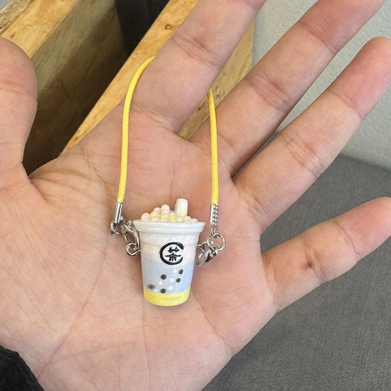 EZ Doll house dollhouse mini simulation milk tea cup For Ropa labubu doll accessories miniature scene pendant