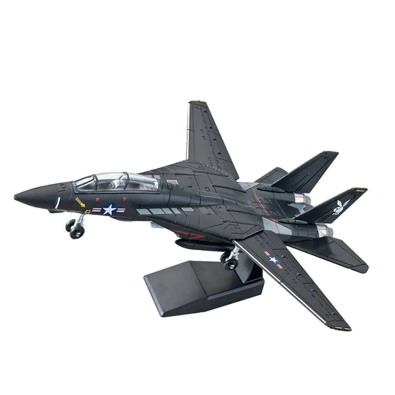 EZ 1:72 Creative Military Series Building Blocks New Black F14 Panda Multi Purpose Supersonic Fighter Model Toys For Kids Xmas Gift