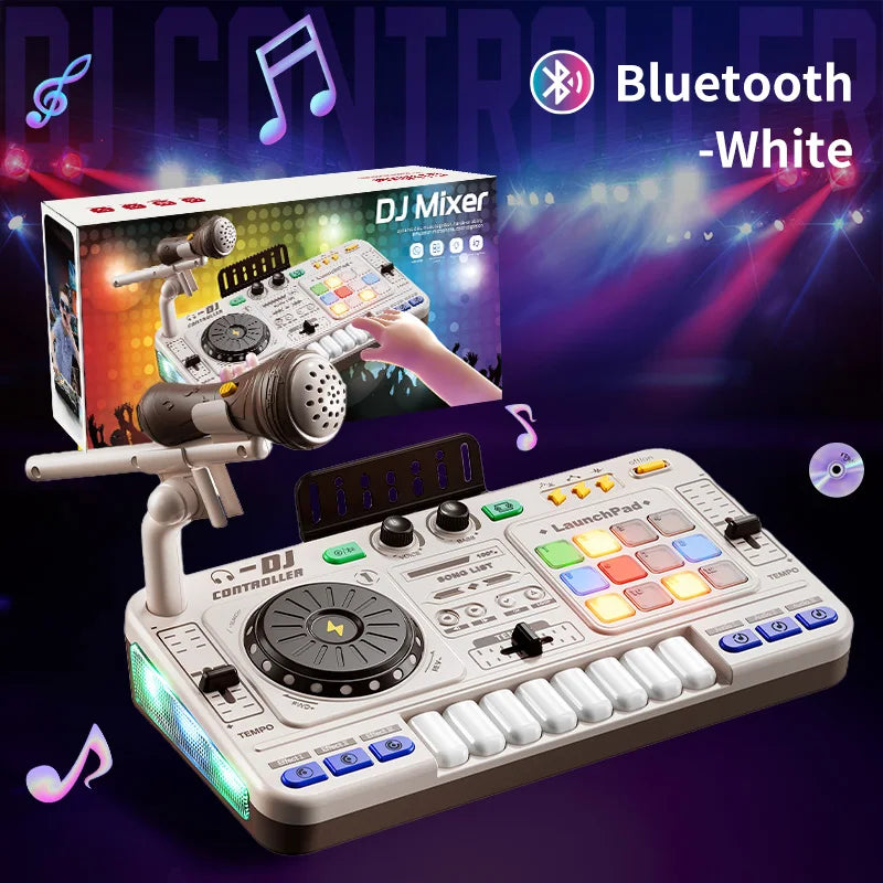 EZ Kids Simulation DJ Mixer Controller Toys Multifunctional Music Effects Electronic Learning Game Birthday Gift for Children