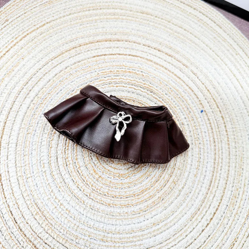 EZ Labubu Doll Clothes Plush Doll'S Clothes Cool And Sweet Leather Clothing Labubu I II Idol Dolls Sitting Party Accessories