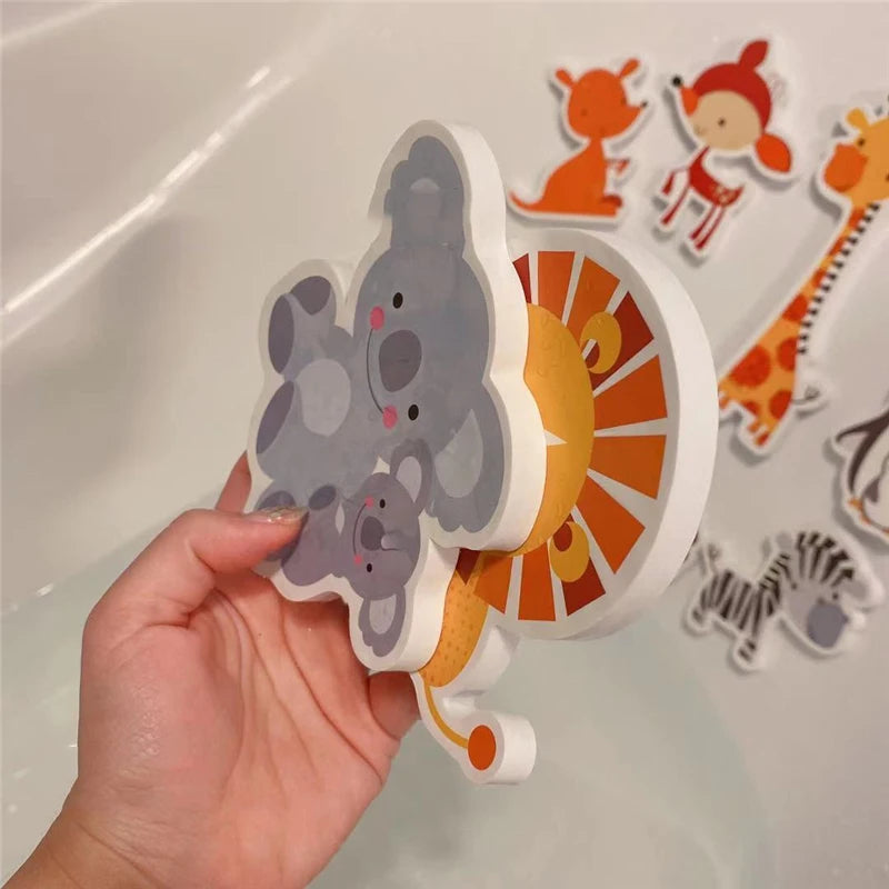 EZ Baby Toy Animal Bath Toys for Kids Soft EVA Paste Bathroom Toys Animal Cognitive Floating Water Toys for Boys Girls 2 to 4 Years
