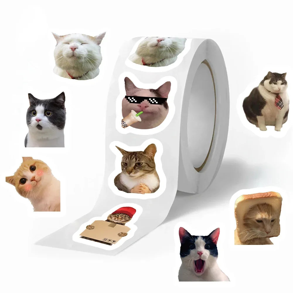 EZ 500PCs/Roll Cartoon Cat Stickers School Reward Stickers Classroom Decoration Encouragement Sticker for Student Teacher Gift