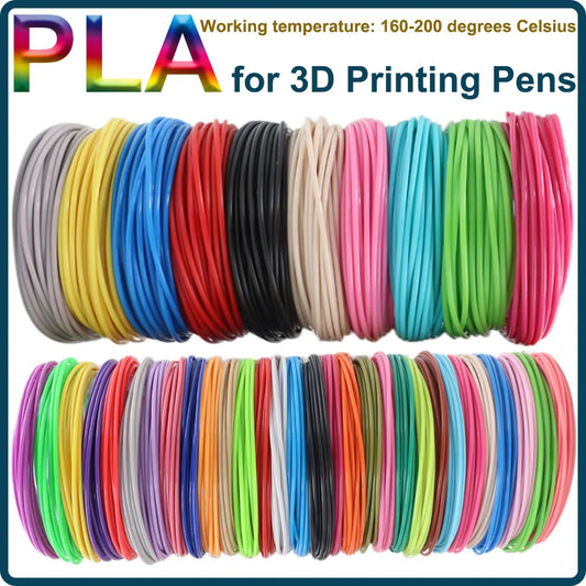 EZ Colored PLA Filament for 3D Pen Printing 36M 50M 100M 150M 200M Smoke-free Safe Plastic Refill for 3D Children's Printing Pens