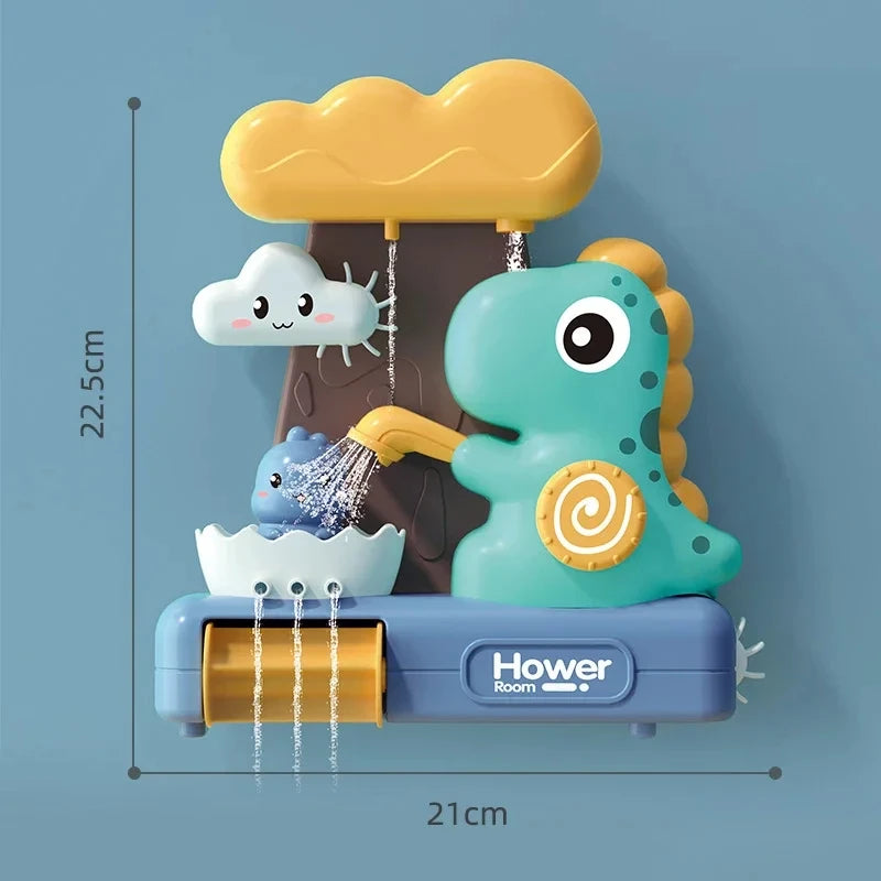 EZ Children's Take A Shower Paddle Toys Cartoon Animals Dinosaurs Spin Water Spray Waterwheel Bath Toy Kids Delight Shower Toy Gift