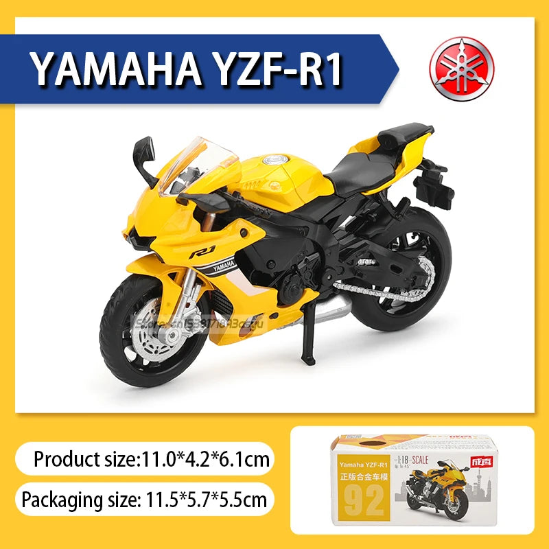 EZ MSZ 1:18 Kawasaki Ninja H2R  GSX-R1000 YAMAHA YZF-R1 Classic Motorcycle Static Model Alloy Die Casting Car Toy Gifts