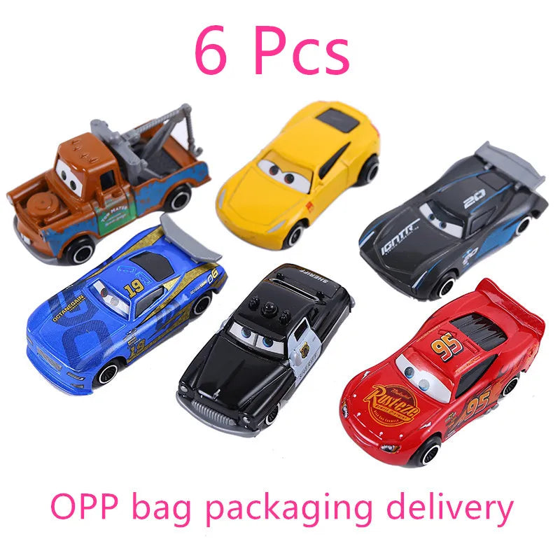 EZ 6-7pcs Disney Pixar Car 3 2 1 Lightning Mcqueen Truck Mack Jackson Storm Diecast Metal racing Car dinoco racer toy Set Boy Gift
