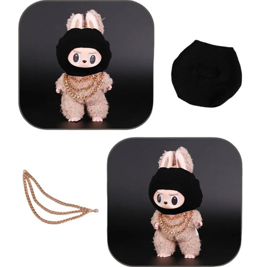 EZ Tidal Current Labubu Outfit Accessories Luxury Style 3-Layer Stacking Necklace Wearing a Headgear Dollhouse Ornaments Dress Up