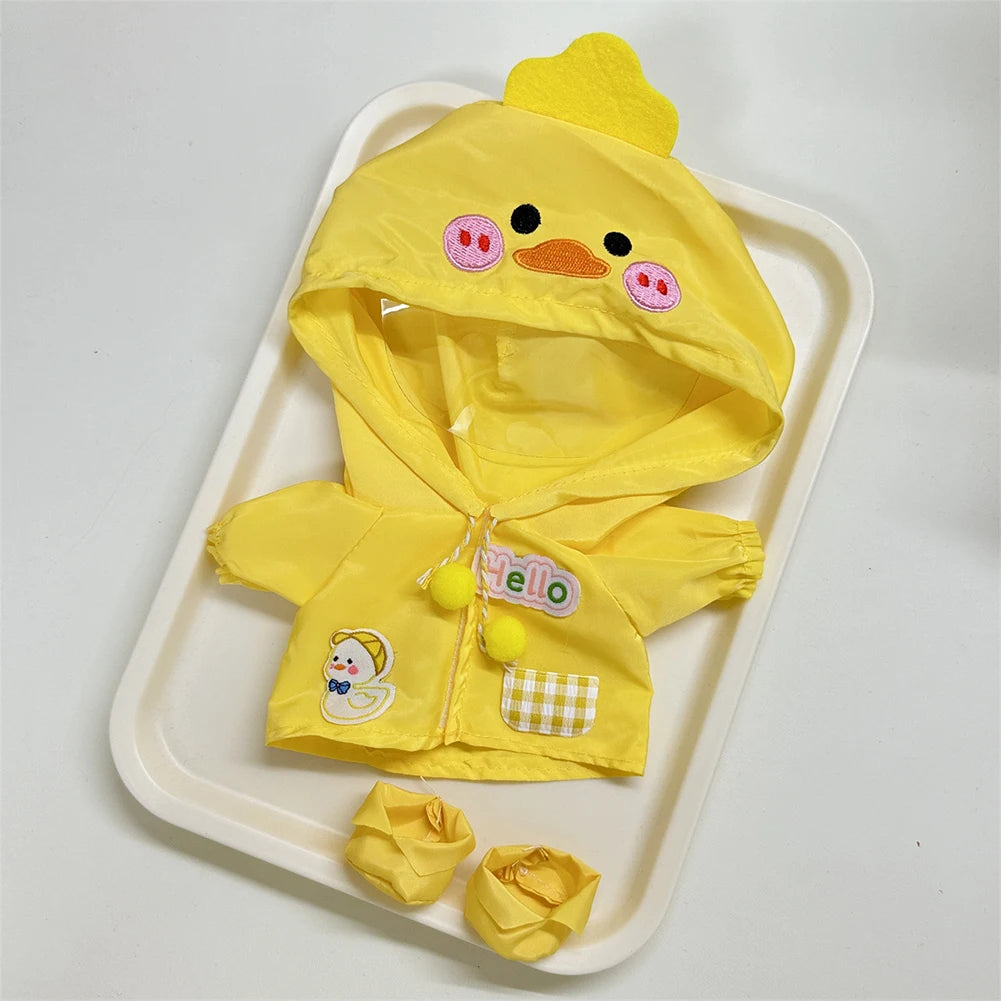 EZ Mini Doll'S Clothes Outfit Accessories For Ropa Labubu Idol doll Raincoat short rain boots rain shoes Clothing Gift
