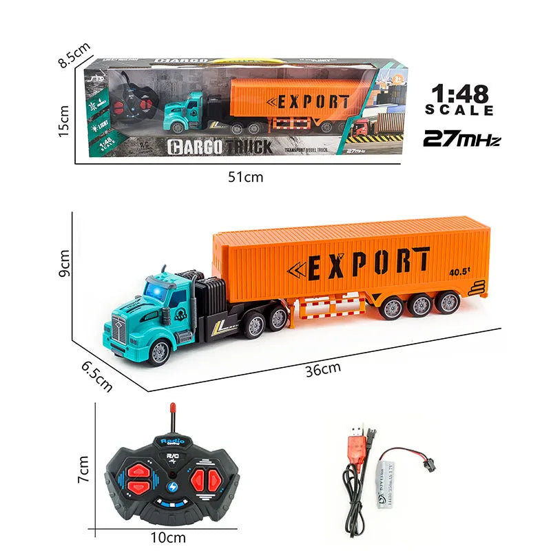 EZ 1/48 Rc Truck Heavy-Duty Toy Cars Trucks Remote Control Semi-Trailer Construction Electric Truck Big Rc Trailer Dump Boys Gift