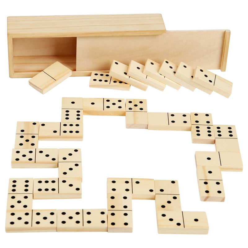 EZ wooden Domino chess set-high-quality board game toys, equipped with sturdy storage boxes, very suitable for family game nights