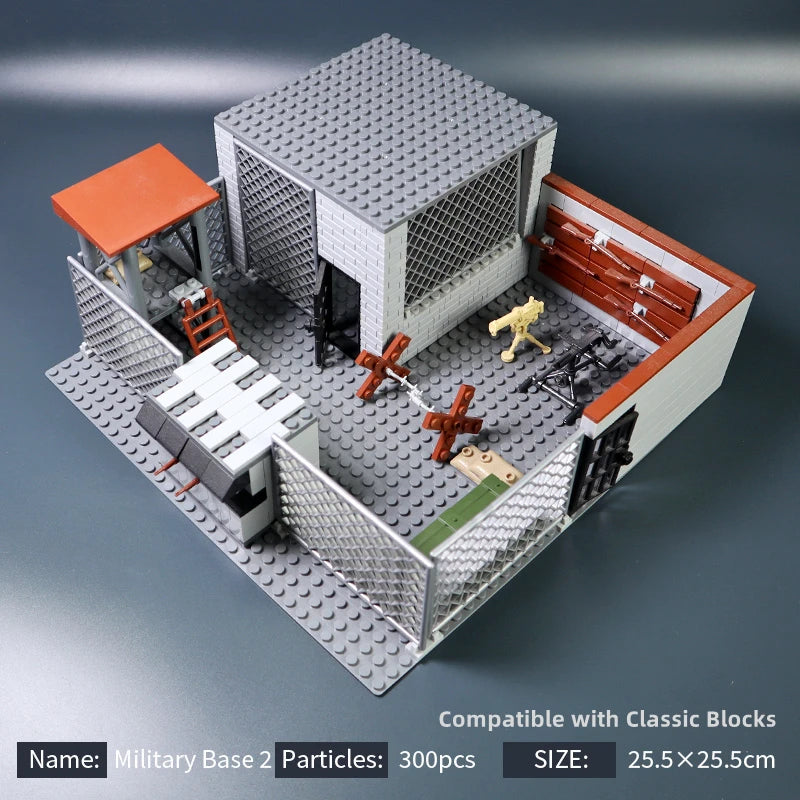 EZ MOC Military Base Building Blocks Weapons House Blocks Toys for Boys Compatible Classic Army Guns Accessories Bricks Kids Toys
