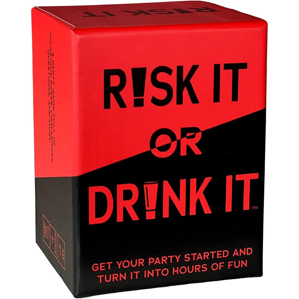 EZ Risk It Or Drink It Fun Party Game For College Card Game Drinking Game Pregame Night Hilarious Dares Challenges  Questions Adult