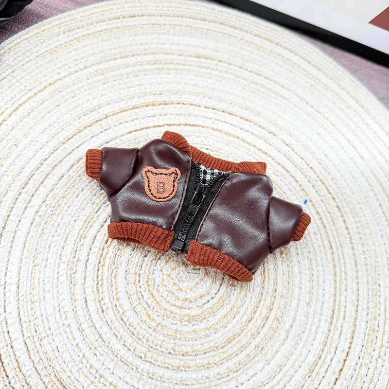 EZ Labubu Doll Clothes Plush Doll'S Clothes Cool And Sweet Leather Clothing Labubu I II Idol Dolls Sitting Party Accessories