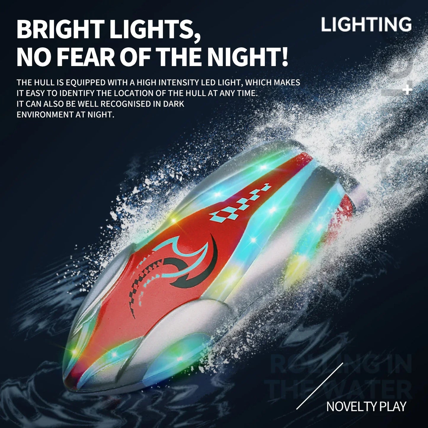 EZ Mini Remote Controlled Boat Rc Stunt Boats 360 Degree Radio Remote Controlled Ship with Led Light Pool Water Toy Pool Toys Boys