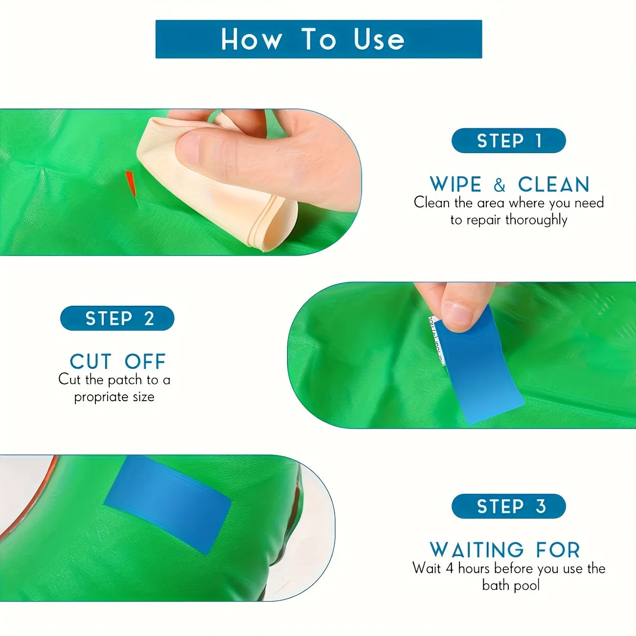 EZ 10/20 Pieces Underwater Self-adhesive Swimming Pool Patch, PVC Swimming Pool Repair Kit, Underwater Repair Swimming Pool Patch