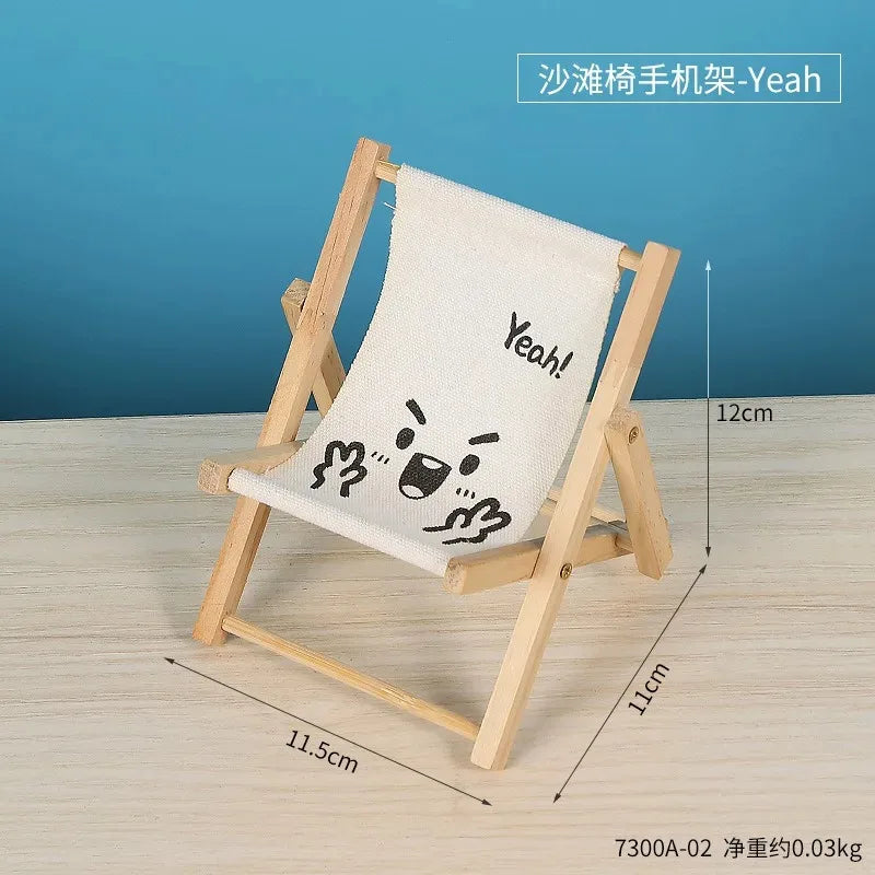 EZ Cute Labubu Doll Chair Mobile Phone Holder & Summer Swimsuit Dress with Slippers Doll Shirt Sea Beach Style